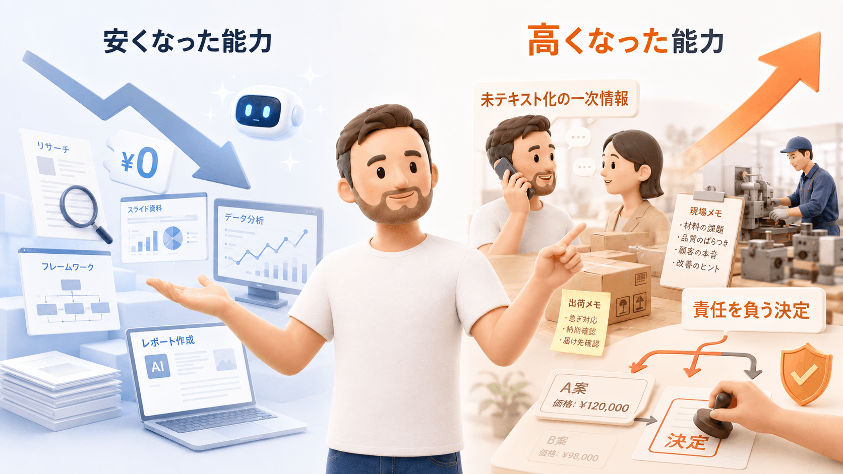 AIが値段をゼロにしたもの。値上がりさせたもの。新規事業の勝ち筋と負け筋
