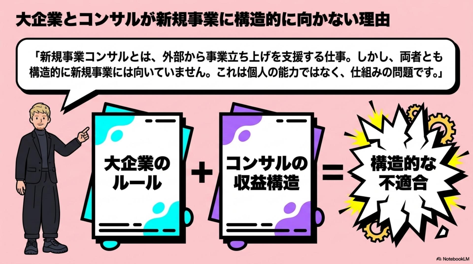新規事業コンサルとは?大企業とコンサルが構造的に向かない理由