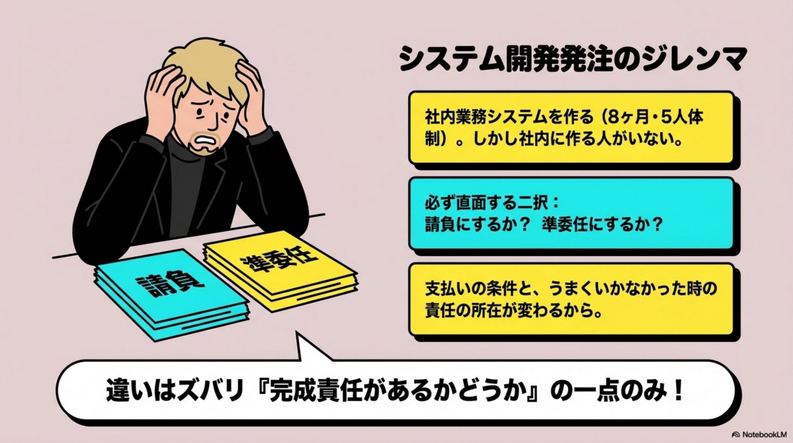 準委任契約とは？請負との違いと、二択では足りなくなった理由