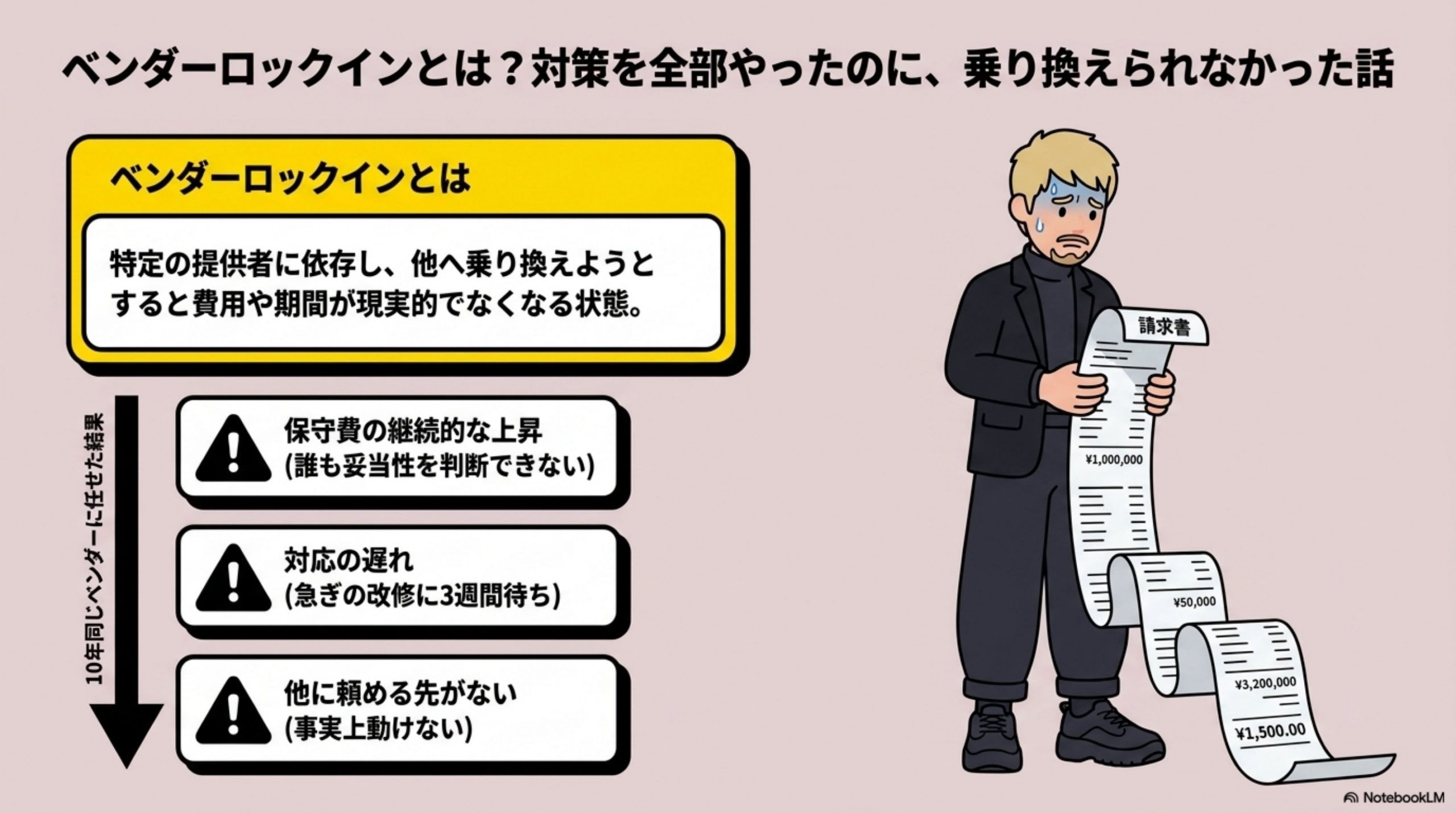 ベンダーロックインとは？対策を全部やったのに、乗り換えられなかった話
