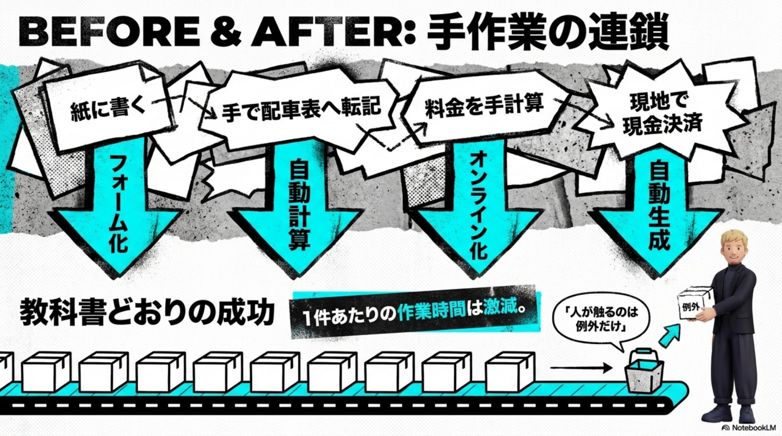 教科書どおりに、自動化を進める
