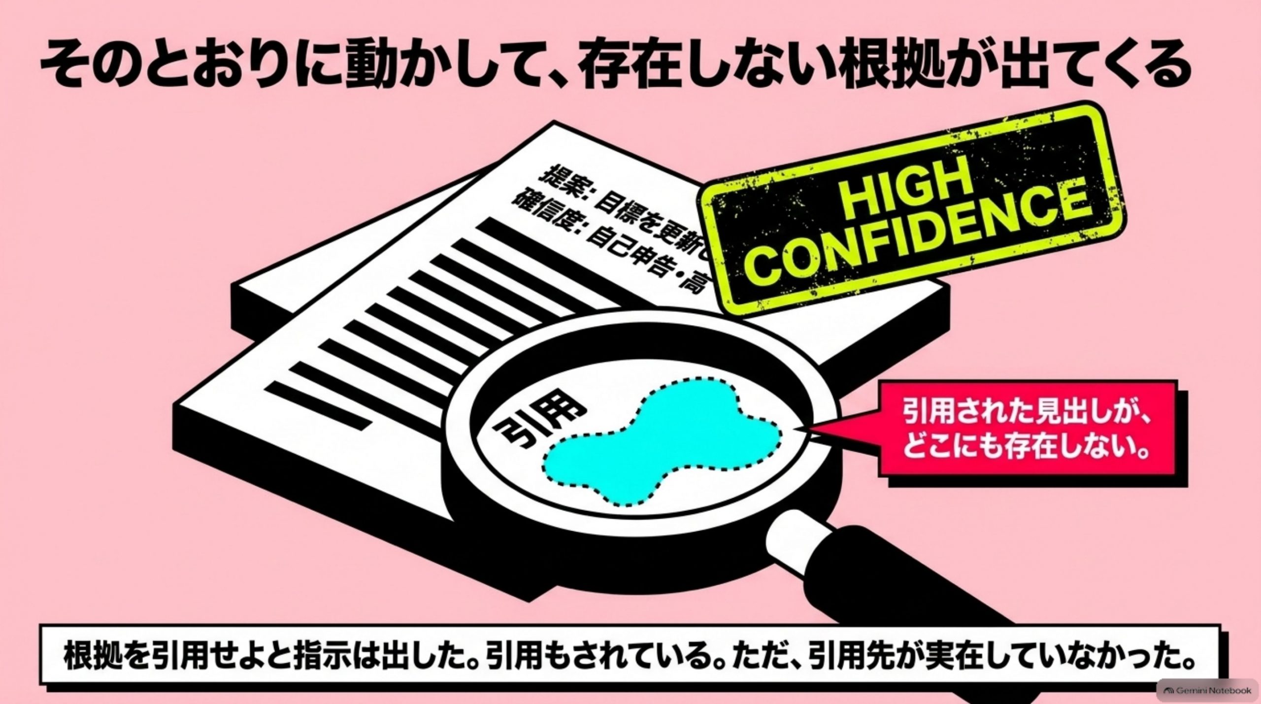 そのとおりに動かして、存在しない根拠が出てくる