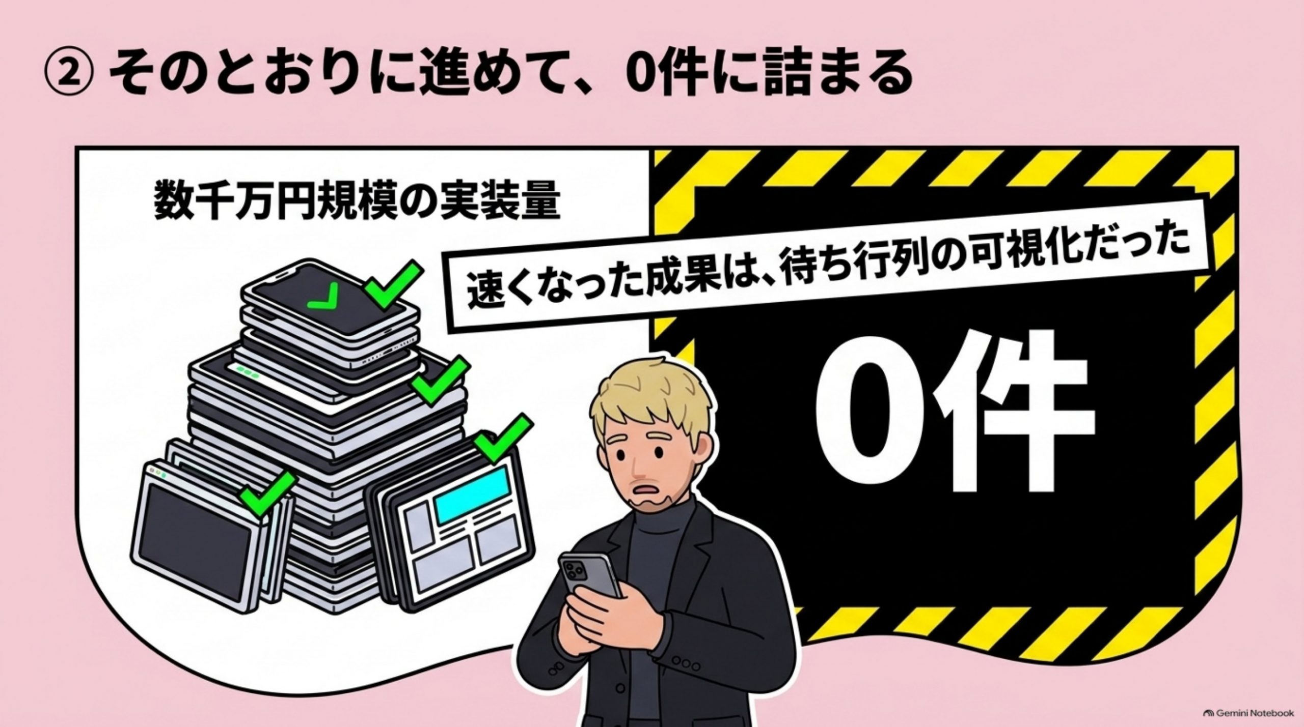 そのとおりに進めて、0件に詰まる