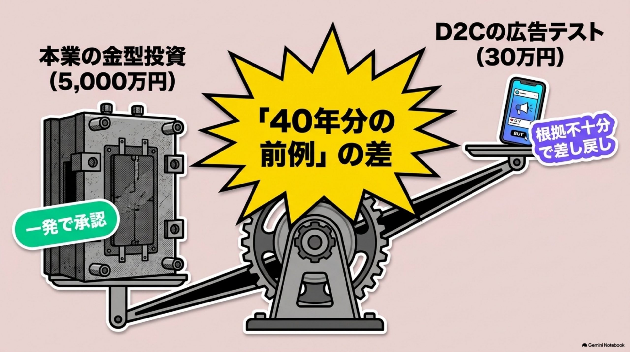 「どう気づいたか」を図解したスライド｜気づいた瞬間は、はっきりしています