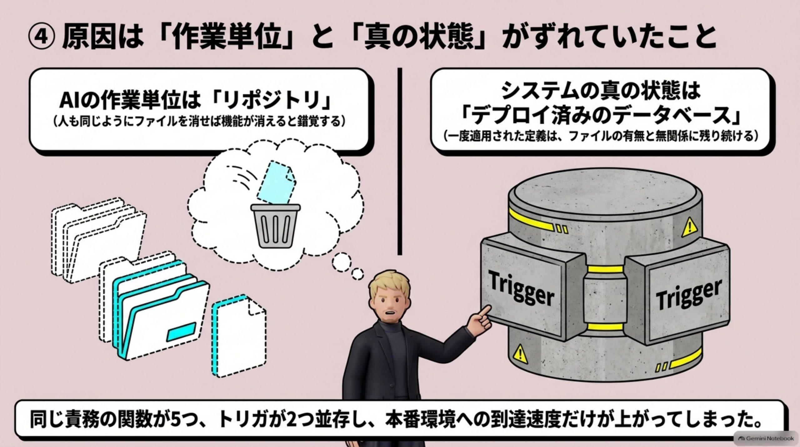 原因は「作業単位」と「真の状態」がずれていたこと