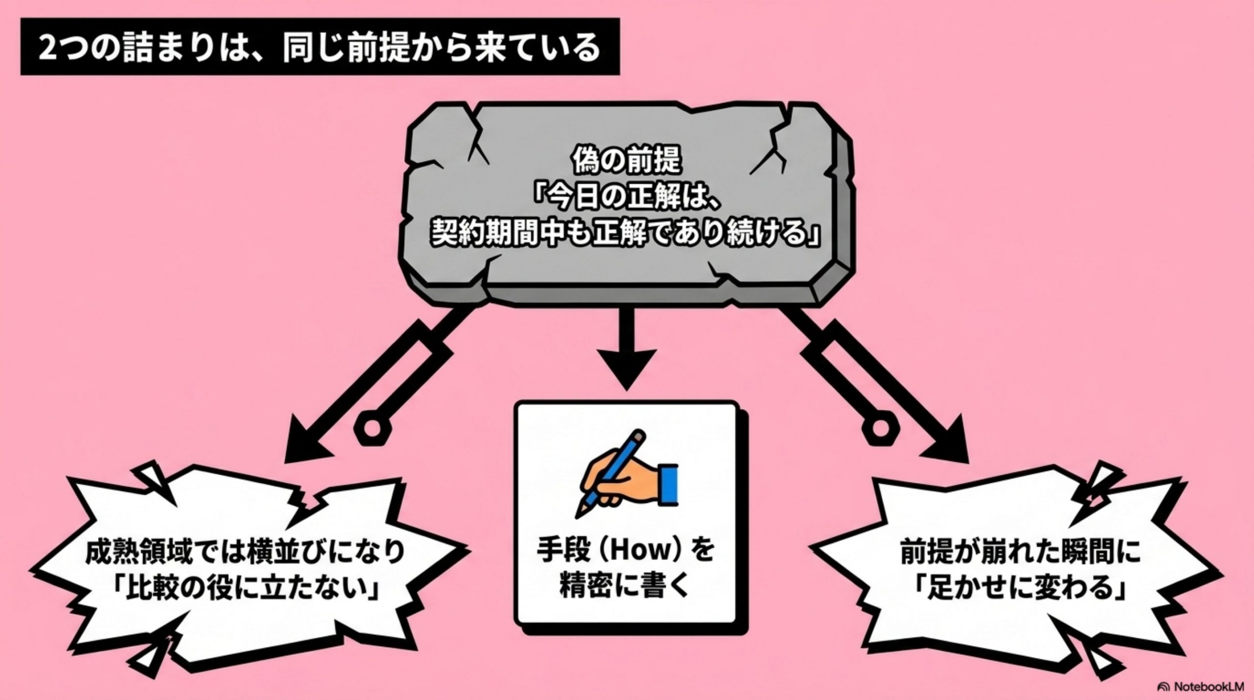 2つの詰まりは、同じ前提から来ている