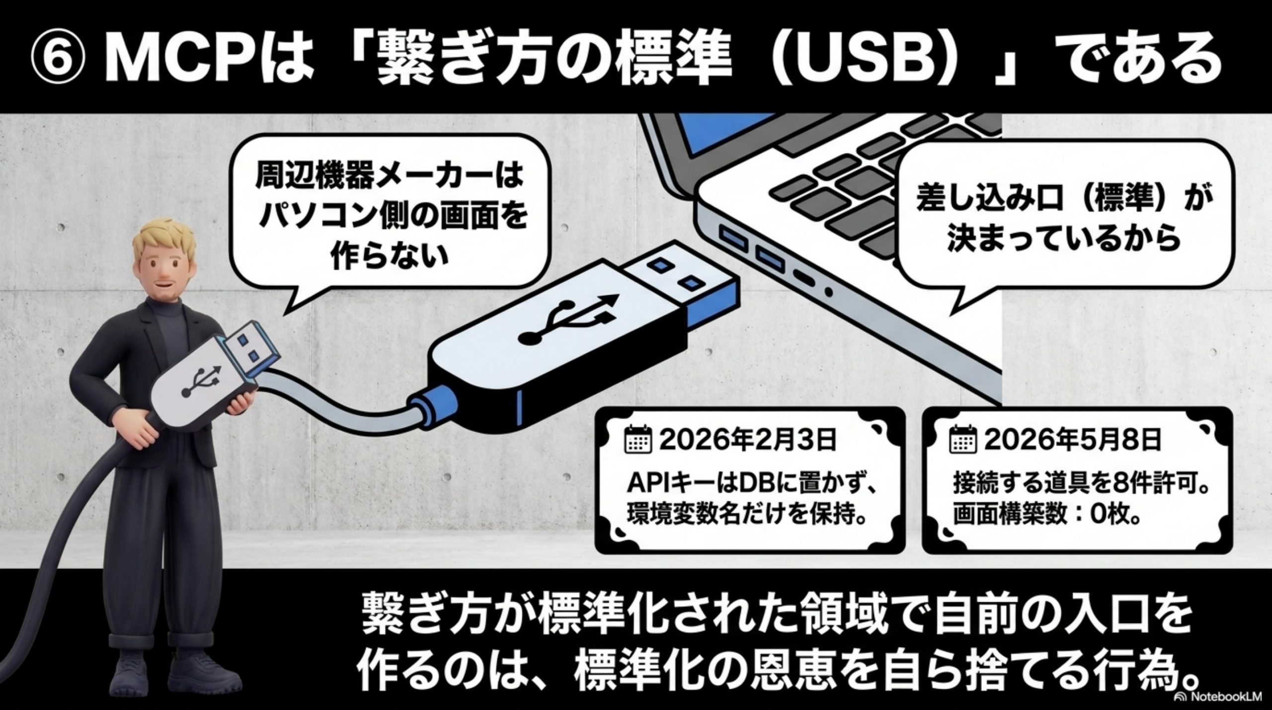 あとで知った — MCPの位置づけは、最初から「繋ぎ方の標準」だった