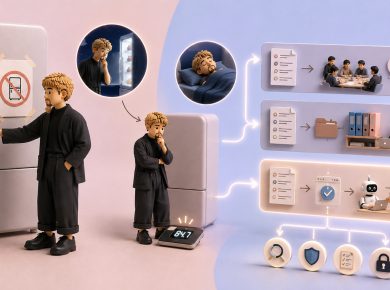 生成AIのガイドライン｜盛り込む10項目と、作り方5ステップ の全体像をまとめた図解｜40歳になり、体型維持のために、縄跳びや自重トレーニングとあわせて家の冷蔵庫に貼り紙をしたことがあり…
