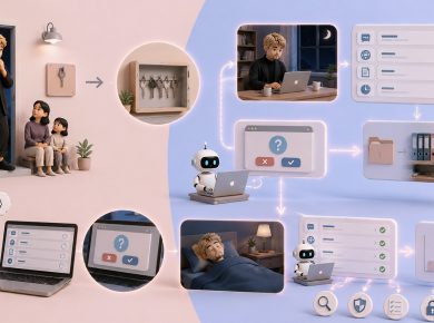 業務プロセス改善の進め方6ステップとECRSの原則、AIを組み込む位置をまとめた図解