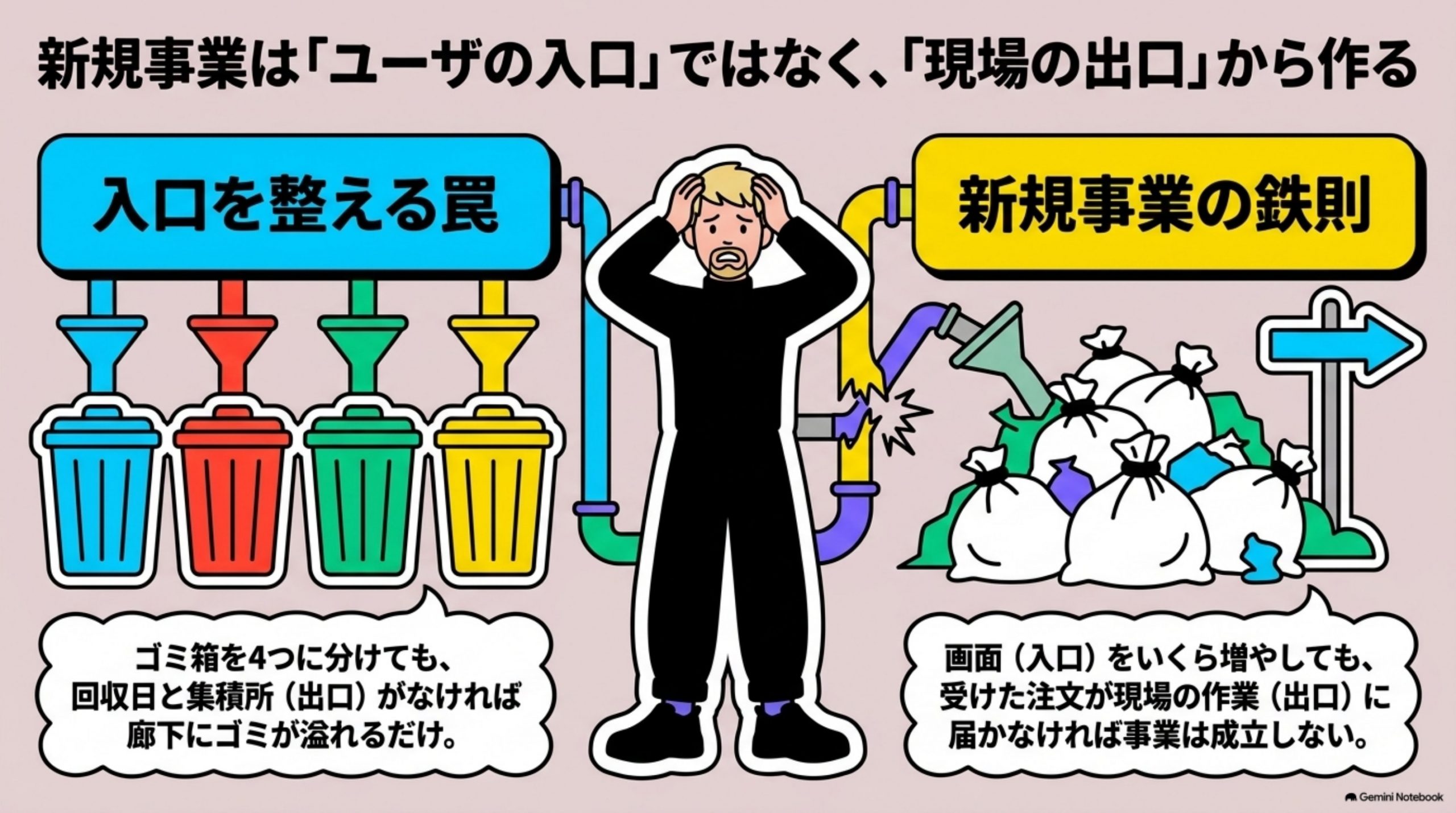 新規事業は入口ではなく出口から作る（リード図解）