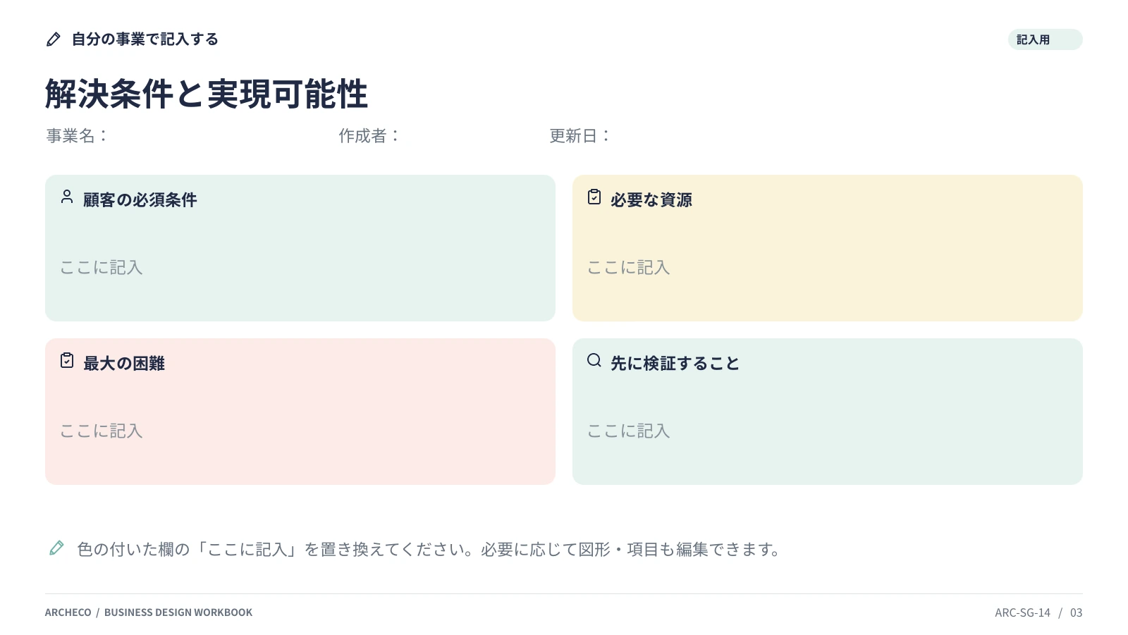 解決条件と実現可能性 3ページ目
